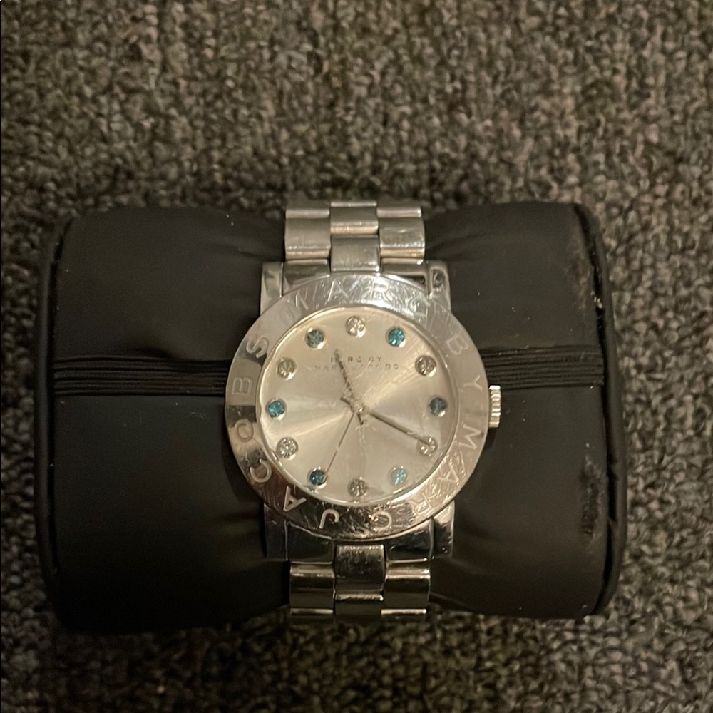 Marc Jacobs Silver Watch with Blue Details